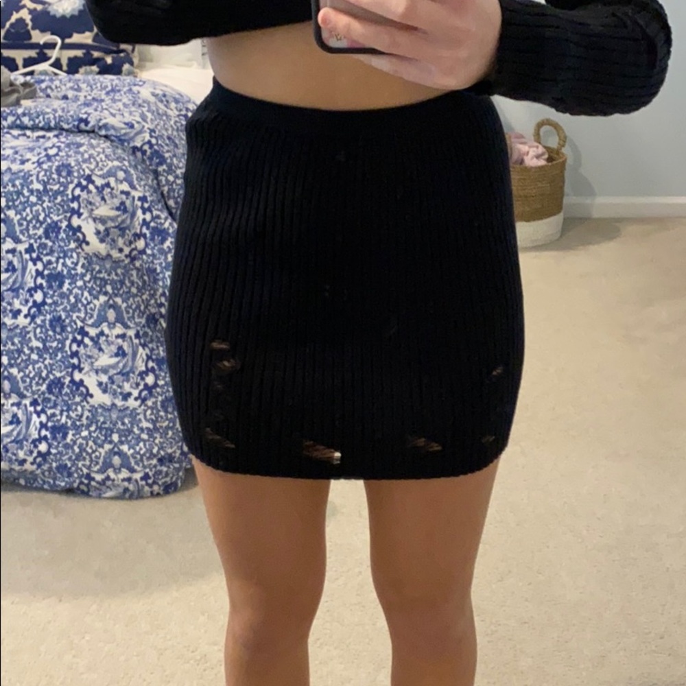 Black Knit Skirt